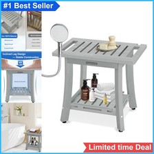 Shower Bench 18.6 Inch 400 Lb Capacity HDPS Waterproof Bathroom Seat Handles