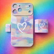 iPhone 17 Pro Max Cute Pastel Case + Matching Adapter & Pin