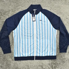 FILA Argentina Track Jacket Men's Size 3XL Big and Tall White Blue Soccer