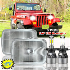 5x7 7x6 Inch Led Headlight For 1986-1995 Jeep Wrangler Yj 1984-2001 Cherokee Xj
