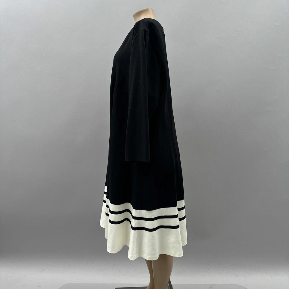 Eliza J Dress Women 20W Black A-Line 3/4 Sleeve Party Cocktail Office Stretch - Image 3 of 4