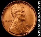 1945 Lincoln Wheat Cent- Red- Choice Gem Brilliant Uncirculated Luster #J6613