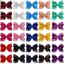 C LLOT Party Festival Baby Girls Sparkling Bows Clips 30PCS Multicolor