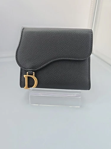 Portefeuille Dior Selle Lotus Noir Grainé Veau