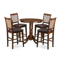 5  Pc  pub  Table  set  -  high  Table  and  4  bar  stools  with  backs.