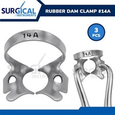 3 Pcs Endodontic Rubber Dam Clamps #14A Stainless Steel German Grade