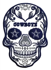 Cowboys Sugar Skull Football Embroidered Iron On Patch