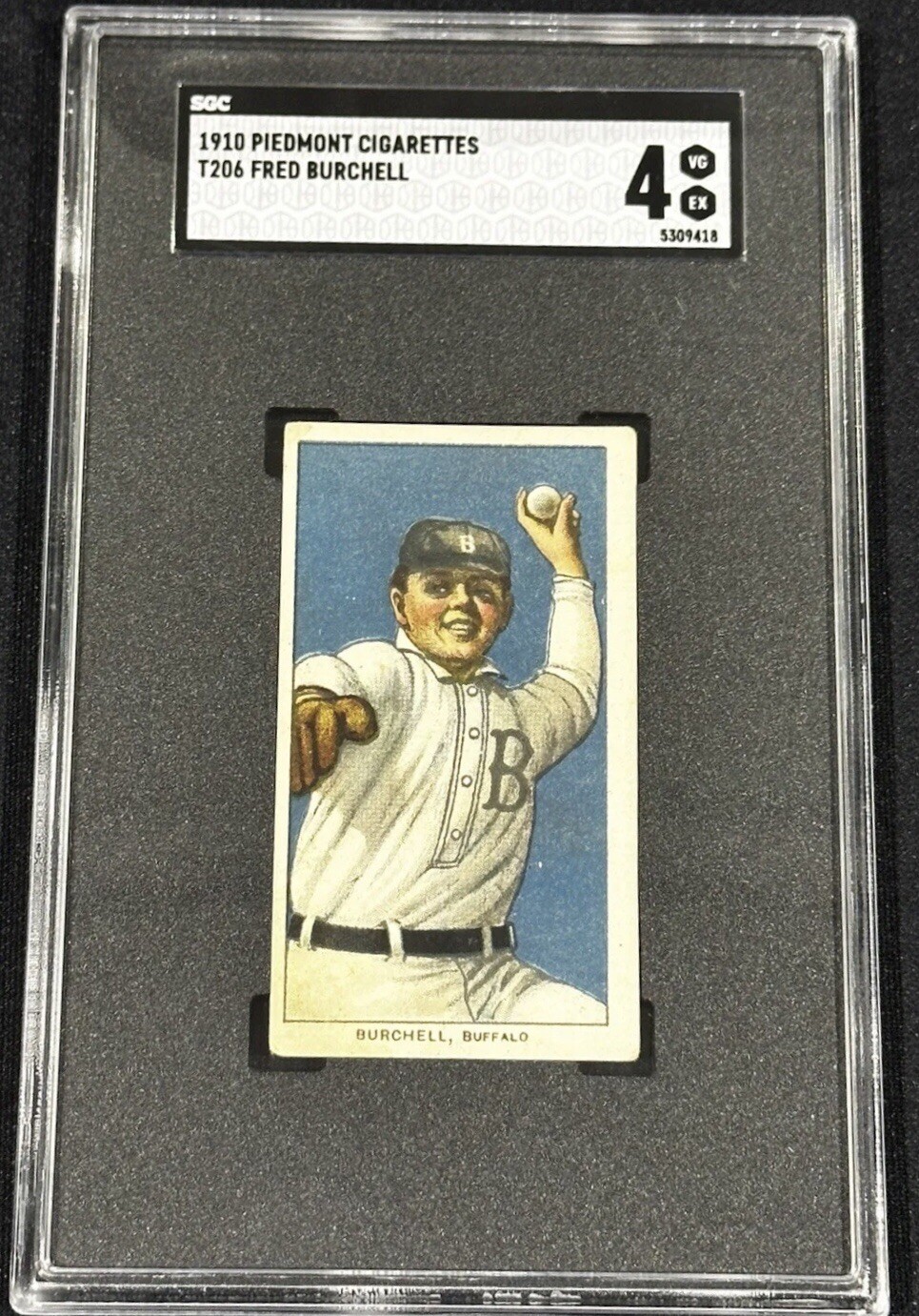 1910 T206 PIEDMONT FRED BURCHELL SGC 4
