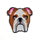 Bulldog Face Patch Pet Dog Artwork Emblem for DIY Iron on Clothes Jacket Jeans