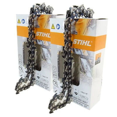 2x STIHL Sägekette 67 TG 325" 1,3mm Vollmeißel 3690 000 0067 23 RS NEU 1,3