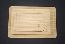 Set Of (3) Royal Craft Wood Bamboo Cutting Board ***SLIGHTLY USED, SEE PHOTOS***
