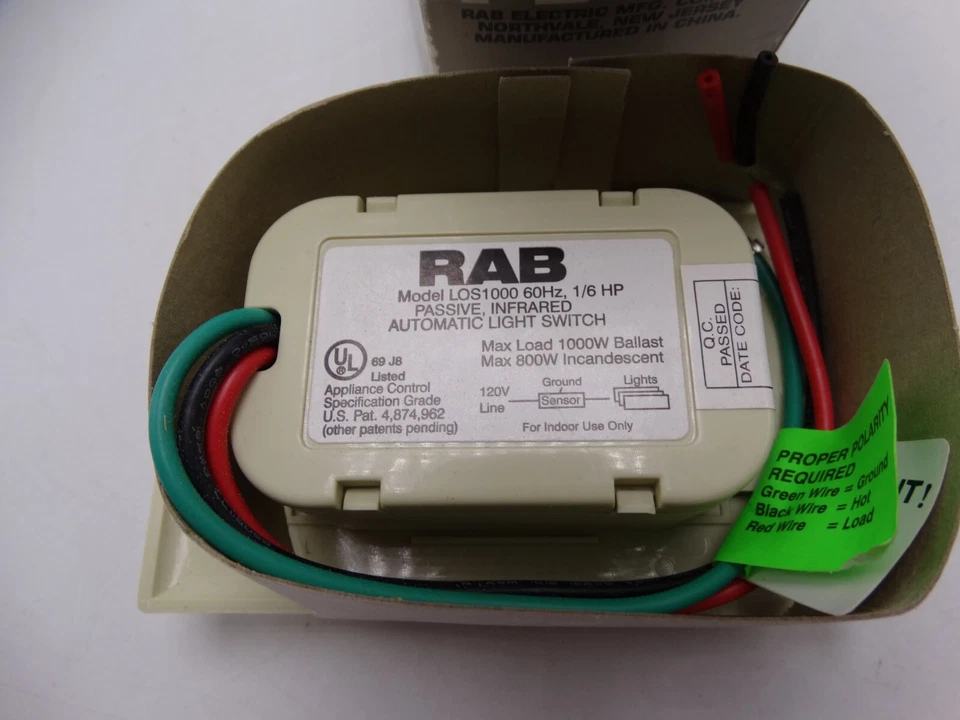 RAB LOS1000W Smart Switch w/ Occupancy Sensor 120V 180° View 1000sq ft NEW - Image 4 of 4