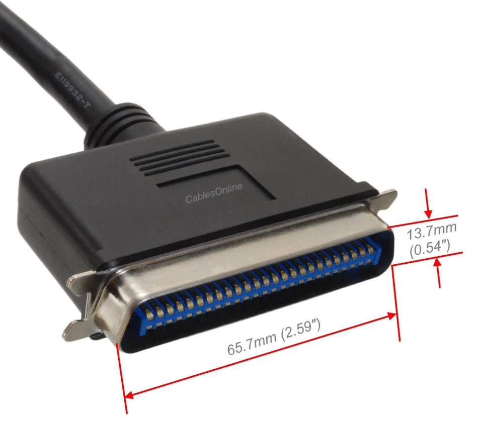 3ft VHDCI 0.8mm 68-Pin Male to Centronics 50-Pin Male SCSI Cable, SC-5103 - Image 3 of 3