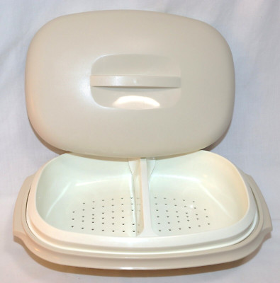 Tupperware Almond Microwave Steamer Meal in Minutes ~ 4 Piece with Insert