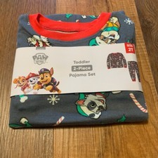 Toddler Size 2 Paw Patrol 2 Piece Pajama Set Pajamas Winter Holiday Gray New