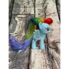 My Little Pony MLP Rainbow Dash Tinsel Mane Hair Brushable 2010 EUC