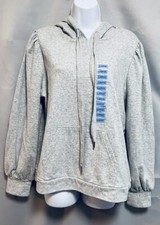 NWT Women's Members Mark Puff Sleeve Fashion Hoodie Size Large Gray