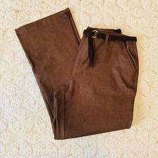 NWT Villager Sport 10P Liz Claiborne Brown Pant - Vintage Braided Belt - Ankle