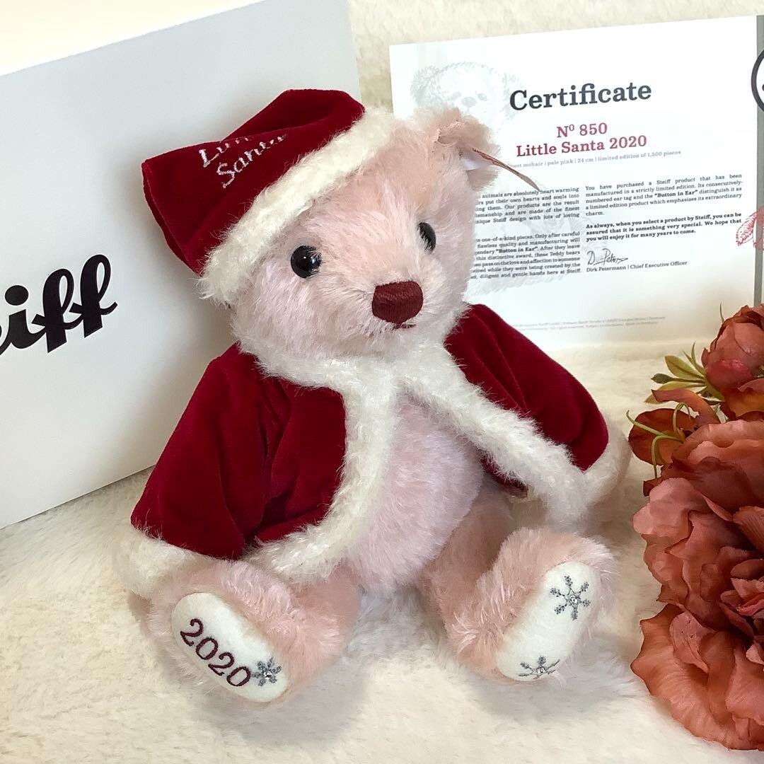 Steiff Teddy Bear Little Santa 2020 Pink Limited Edition Plush Toy