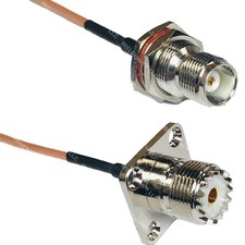 RG316 TNC FEMALE BULKHEAD to UHF Female Flange RF Cable Rapid-SHIP LOT