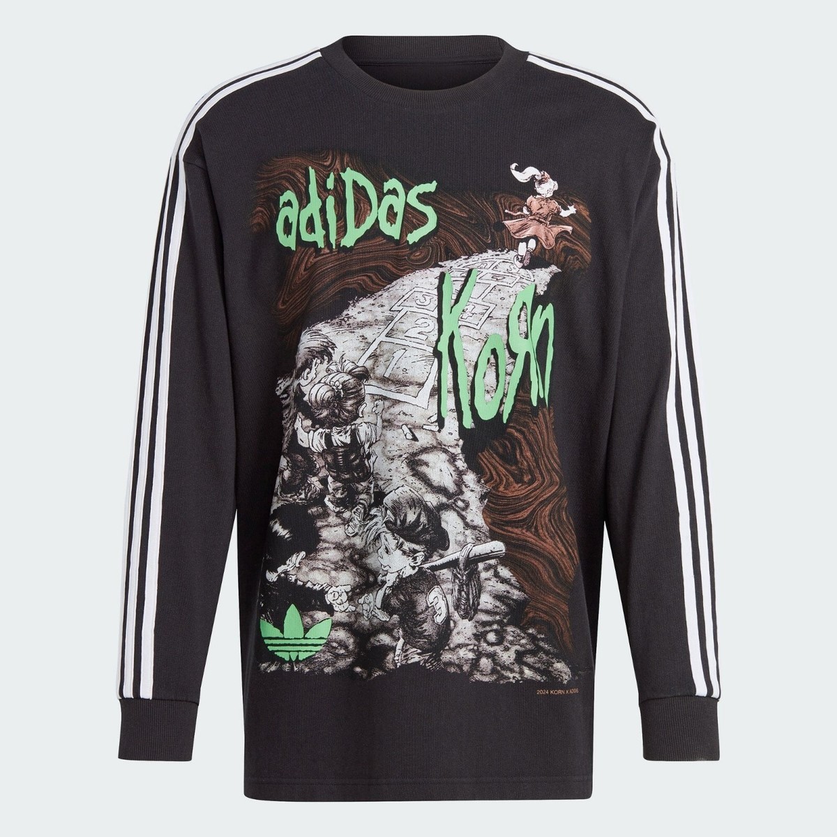 adidas x Korn Long Sleeve T-shirt Black Tee Size JP 2XS-2XL adidas x Korn Long Sleeve T-shirt Black Tee Size JP 2XS-2XL