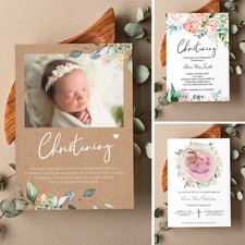 Personalised Photo Christening Invitation - Baptism / Naming day invitation (R1)