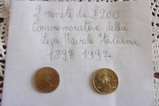2 monete da lire 200 commemorative Lega Navale Italiana 1897-1997