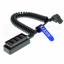 D-Tap Power Splitter V-Lock Gold Mount Battery Plate 4 Port P-tap Coiled Cable