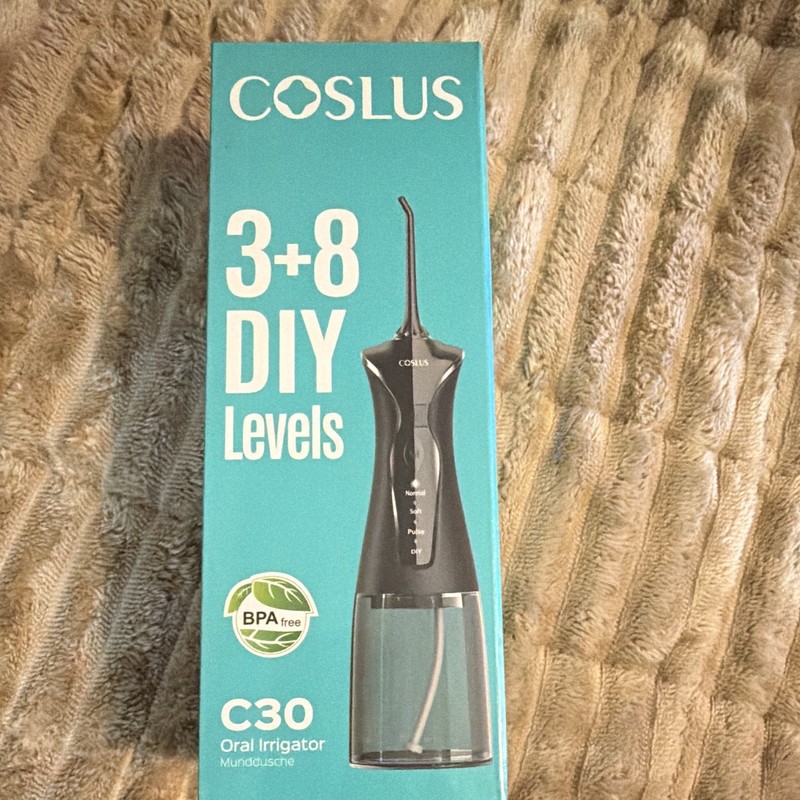 COSLUS C30 Cordless Rechargeable Waterproof Water Flosser Oral Irrigator, Black