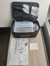 Hookah Set 2 Hose Micro Cuboid Modern Acrylic Hookah w/ RGB, Travel Bag (Blue)