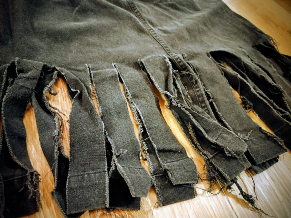 VTG 80s Leslie Fay Black Pencil Skirt Homemade Grunge Goth Punk Emo Size 8 S - Image 3 of 4