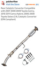 Rear Catalytic Converter Compatible with 2007-2011 Toyota Camry 2.4L 2006-2008