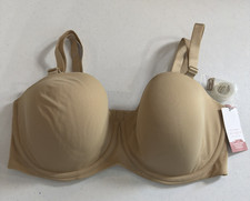 Cacique 44F Lightly Lined Multiway Bra 44DDD Strapless Underwire clear strap NWT