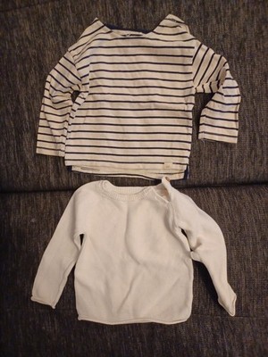 Baby Pullover Größe 86/92 Impidimpi Und Topomini Hellbeige Und Gestreift