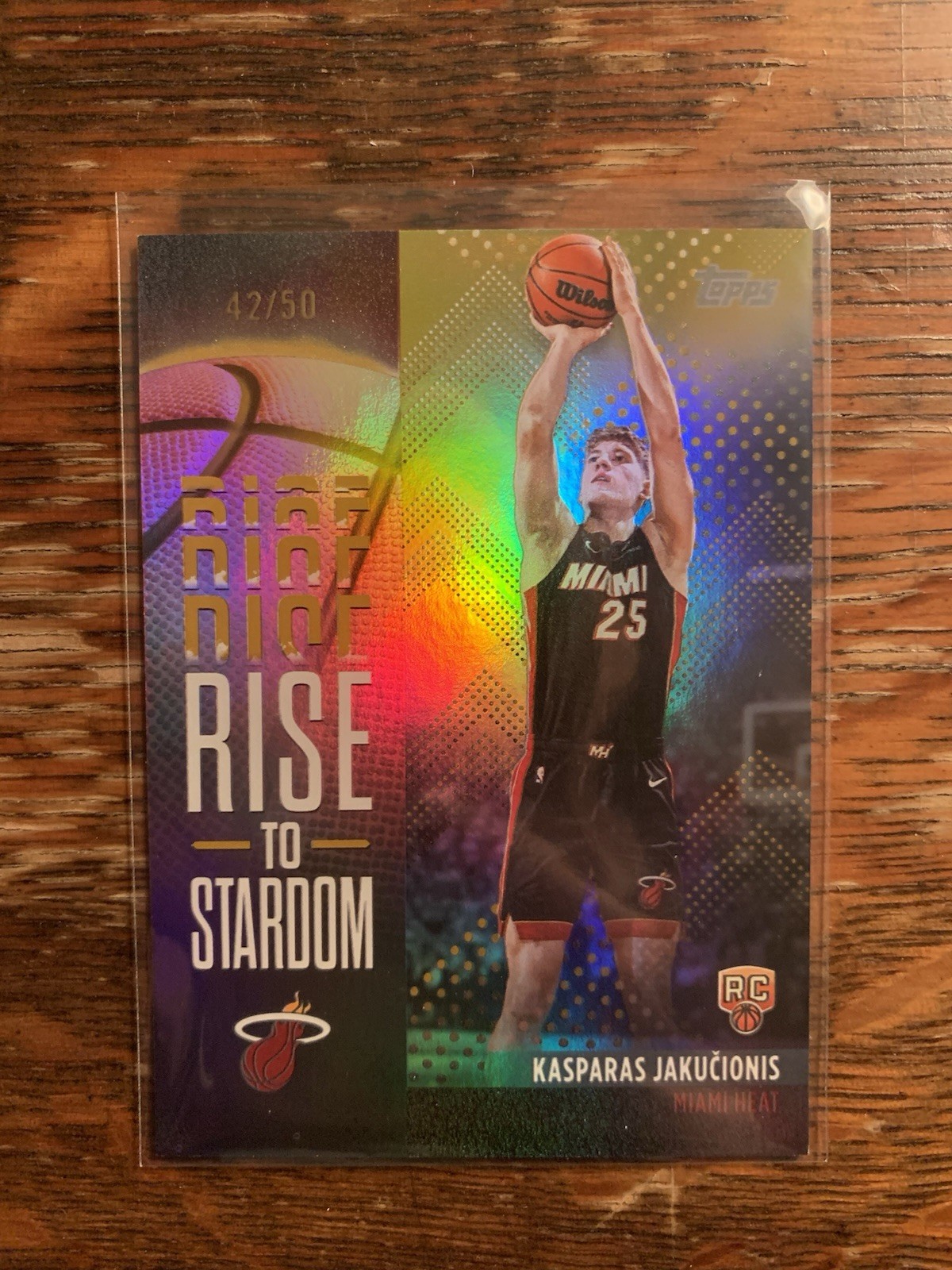 2025 Topps NBA Kasparas Jakucionis Rise To Stardom Gold Foil /50 Heat