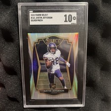 Justin Jefferson rookie card SGC 10 Gem Mint 2020 Select Silver Prizms RC SP. rookie card picture