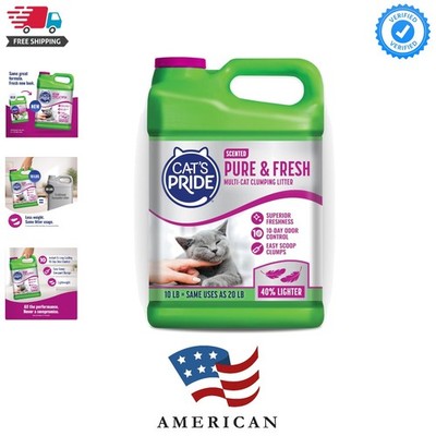 Lightweight Clumping Litter: Pure & Fresh - Up to 10 Days of Powerful Odor Co...