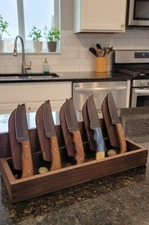 Handmade Fixed Blade Hunting Knives Set Wooden Handle Outdoor Camping