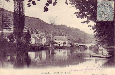 CPA 27 ca. Les Andelys Gaillon CAILLY s/ Eure Pont sur l'Heure. geschrieben 1904