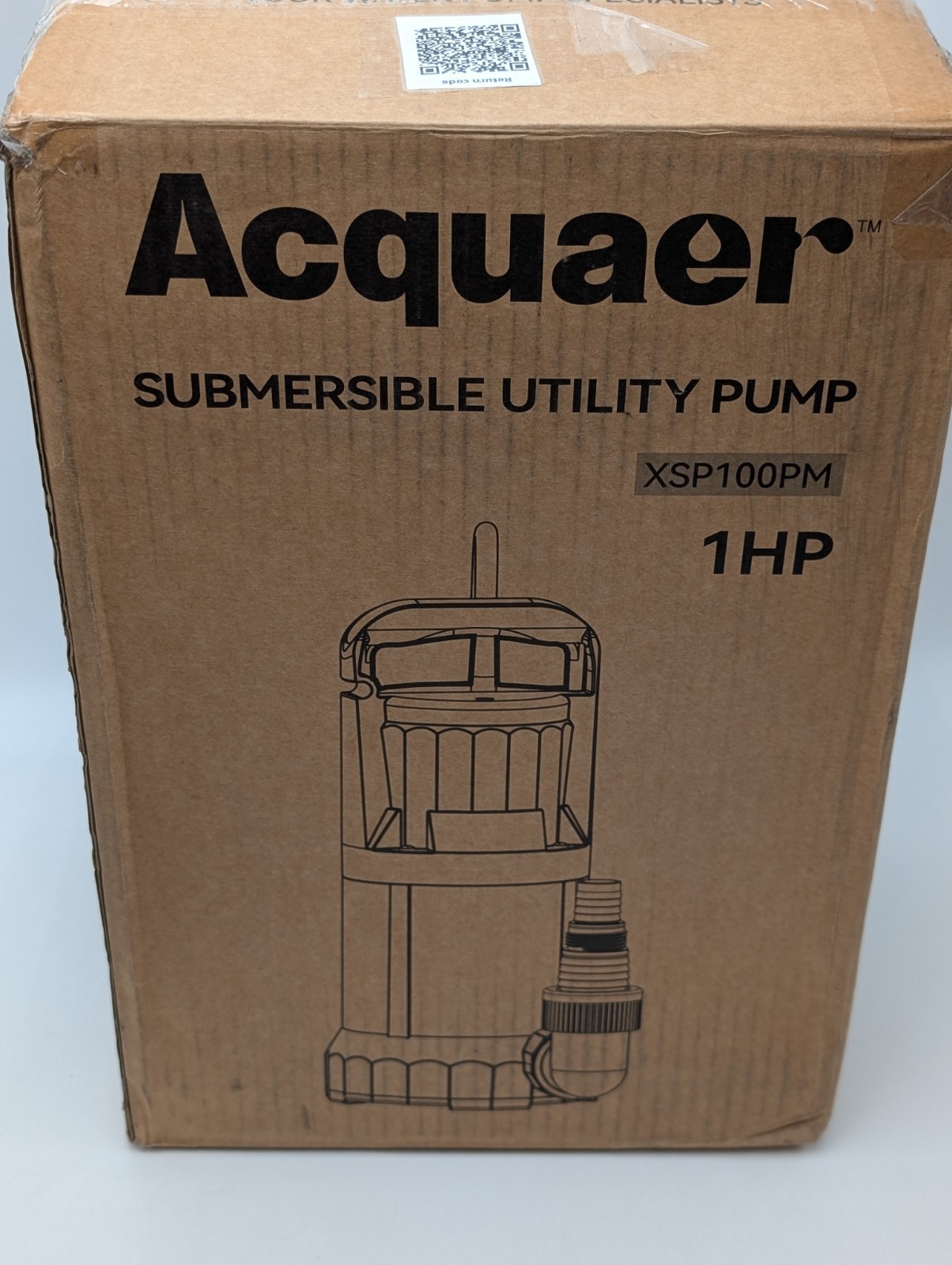 Acquaer 1HP Sump Pump 4345GPH Submersible Water Pump, Manual Utility Pump, Wa...