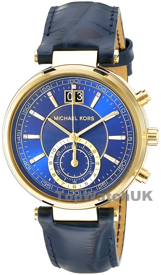 SALE MICHAEL KORS MK2425 SAYER BLUE STRAP BLUE DIAL WATCH BRAND NEW IN BOX - Image 2 of 4