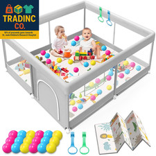 Baby Playpen with Mat, 50X50 Inch Playpen with Mat Waterproof for Babies and Tod
