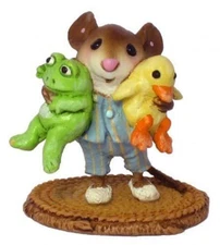 Wee Forest Folk M-352 POND PALS Retired GREEN FROG YELLOW DUCK