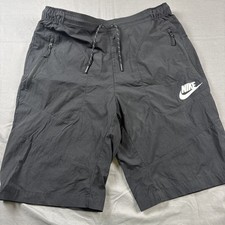 Pantalones Cortos Nike Bermuda Para Hombre 9” Negros Medianos 886804-010 Vintage Etiqueta Azul