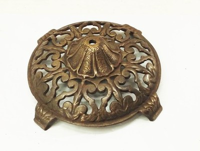 Vtg Antique Ornate Cast Iron Filigree Bridge Floor Lamp Base ART DECO NOUVEAU
