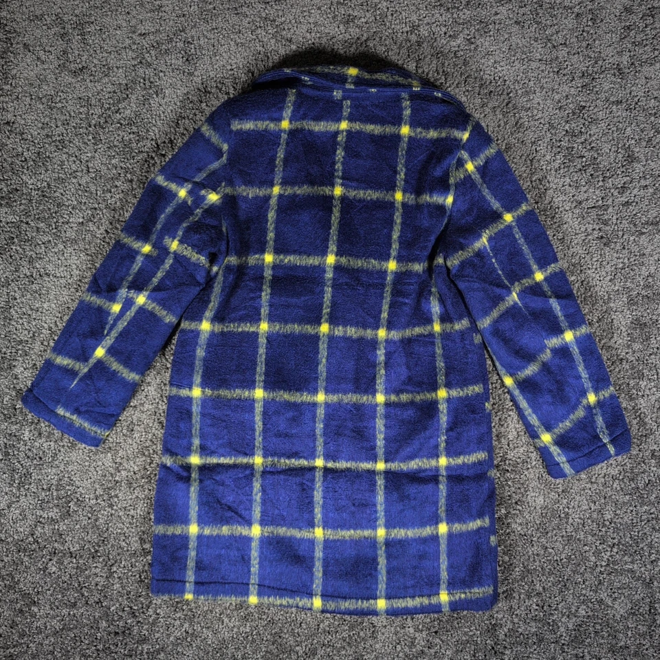 YOKI Plaid Shacket Women's M Blue Yellow Polyester Lined Pea Coat NWT - Image 3 of 4