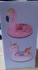 Inflatable Flamingo And Unicorn Snow Tubes New In Box