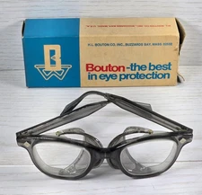 VTG Bouton 5949U Smoke Safety Glasses w/ Wire Side Shields 48mm Clear Lens w/ Bo