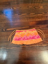 Vintage Orange and Pink Malibu Dream Girl Bathing Suit Skirt Girls XS