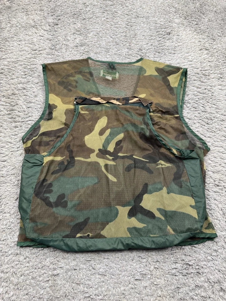 Texsport Vest Men Large Fieldwear Jungle Camo Mesh Shooting Hunting Game Bag 90s - Image 2 of 4